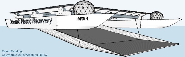 Solution - Solar Robotic Barges scoop up floating Plastic Trash.